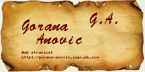 Gorana Anović vizit kartica